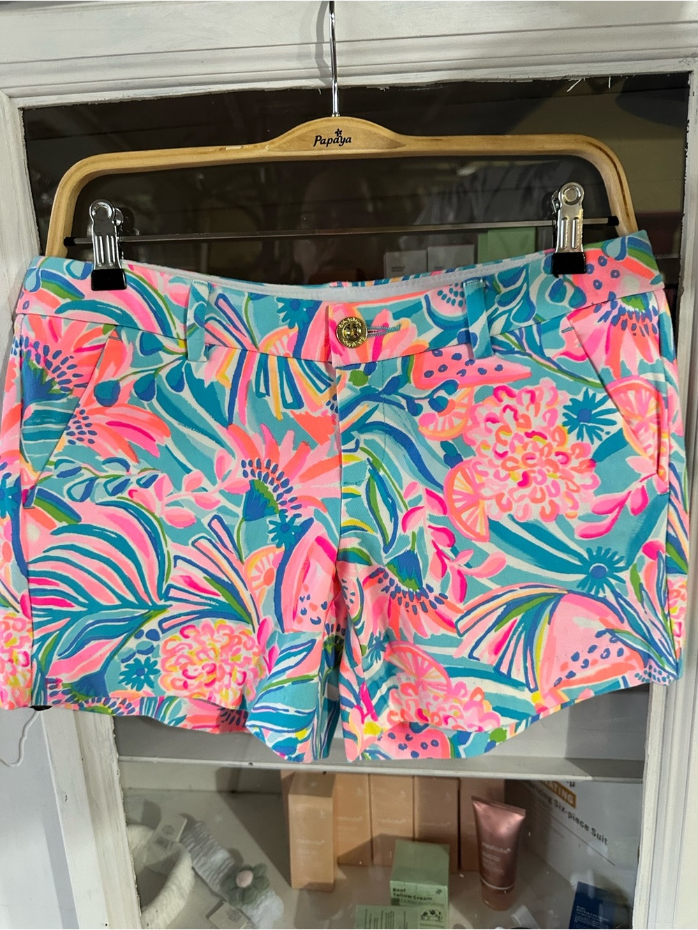 Lilly Pulitzer Tropical Floral Shorts - Pink & Turquoise
